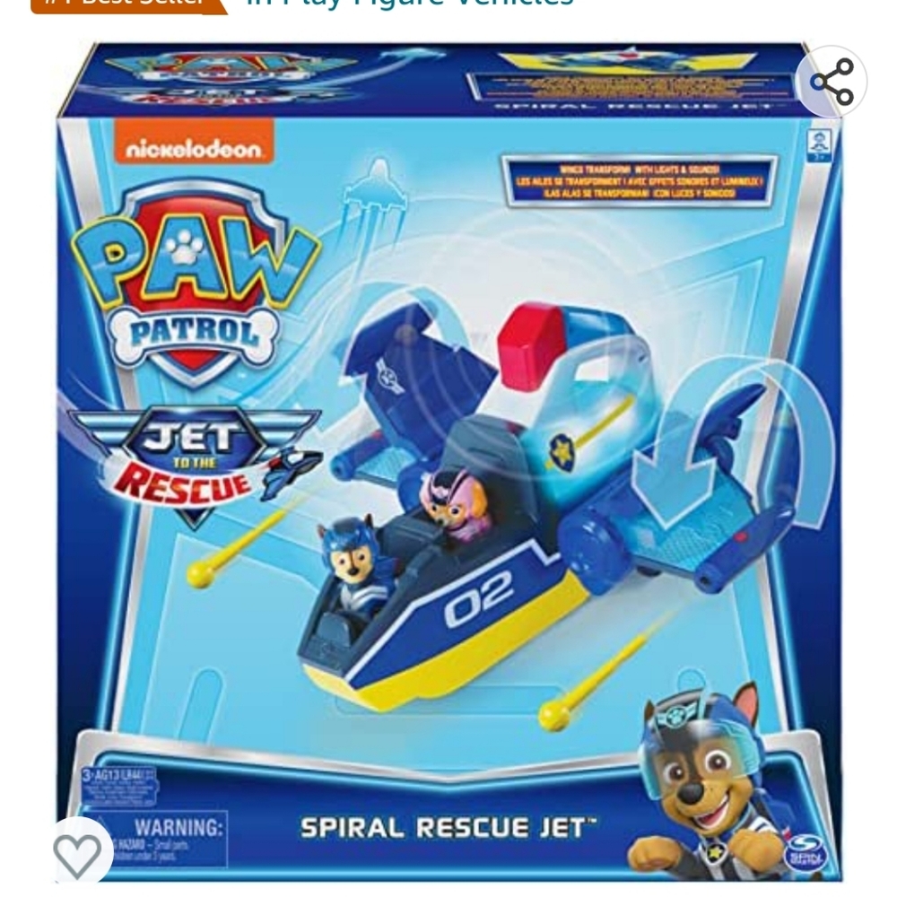 Paw Patrol Jet to The Rescue Deluxe Transforming Spiral Rescue Jet with Lights a